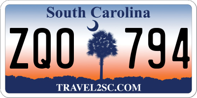 SC license plate ZQO794