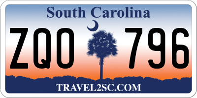 SC license plate ZQO796