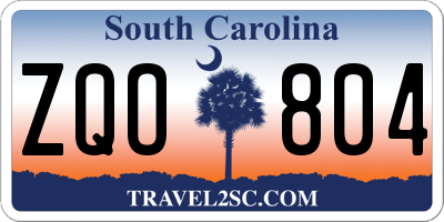 SC license plate ZQO804