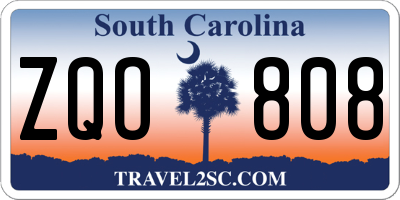 SC license plate ZQO808