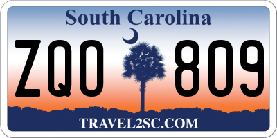 SC license plate ZQO809