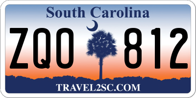 SC license plate ZQO812