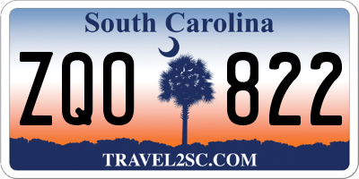 SC license plate ZQO822