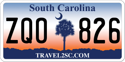SC license plate ZQO826