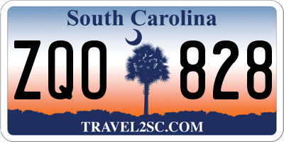 SC license plate ZQO828