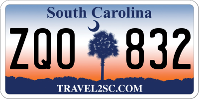 SC license plate ZQO832