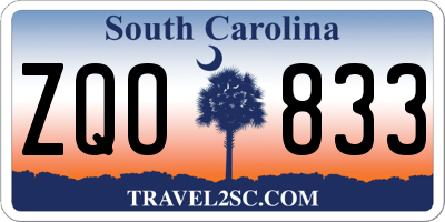 SC license plate ZQO833