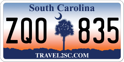 SC license plate ZQO835