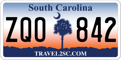 SC license plate ZQO842