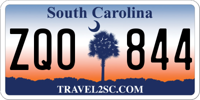 SC license plate ZQO844