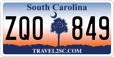 SC license plate ZQO849