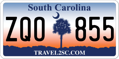 SC license plate ZQO855