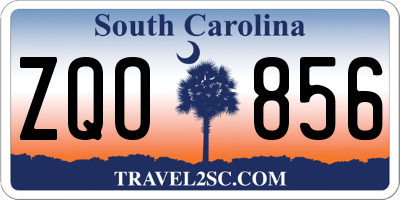 SC license plate ZQO856