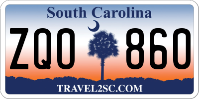 SC license plate ZQO860