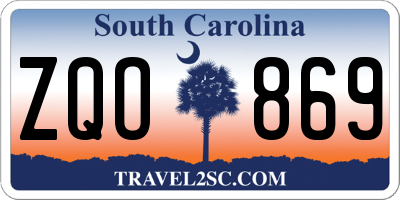 SC license plate ZQO869