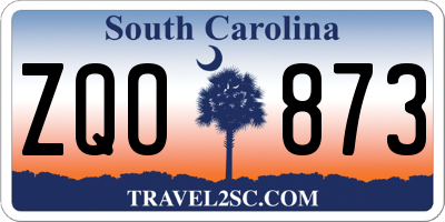 SC license plate ZQO873