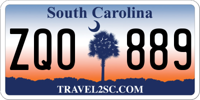 SC license plate ZQO889