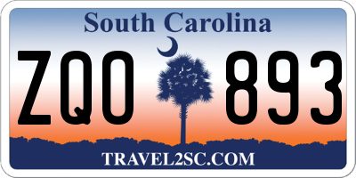 SC license plate ZQO893