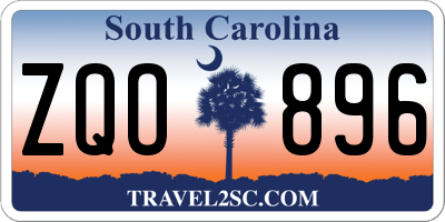SC license plate ZQO896