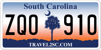 SC license plate ZQO910