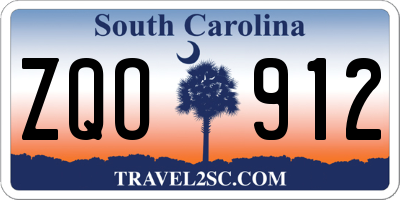 SC license plate ZQO912