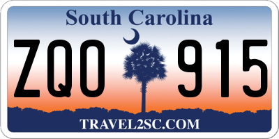 SC license plate ZQO915