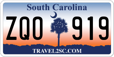 SC license plate ZQO919