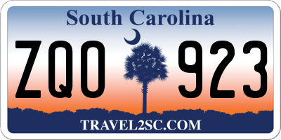 SC license plate ZQO923