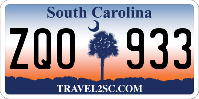 SC license plate ZQO933