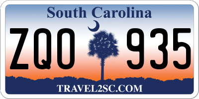 SC license plate ZQO935