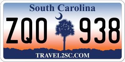 SC license plate ZQO938