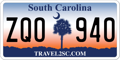 SC license plate ZQO940