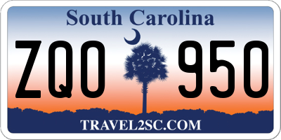 SC license plate ZQO950