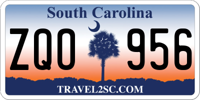 SC license plate ZQO956