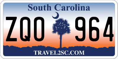 SC license plate ZQO964