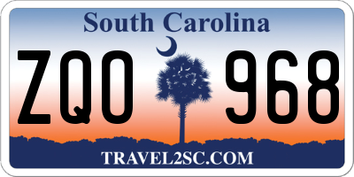 SC license plate ZQO968