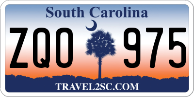 SC license plate ZQO975