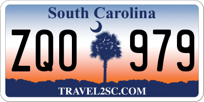 SC license plate ZQO979