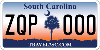 SC license plate ZQP000