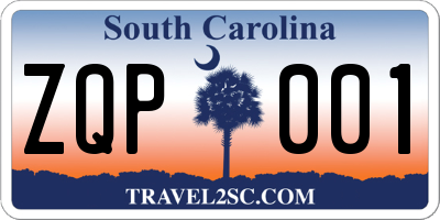 SC license plate ZQP001