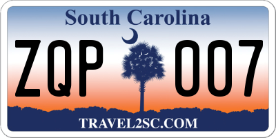 SC license plate ZQP007