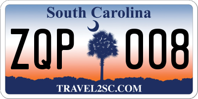 SC license plate ZQP008
