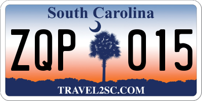 SC license plate ZQP015
