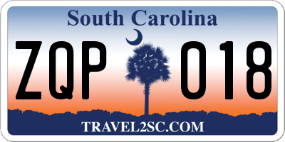SC license plate ZQP018