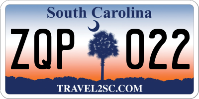 SC license plate ZQP022