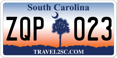 SC license plate ZQP023