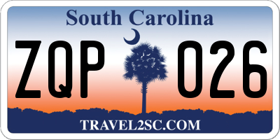 SC license plate ZQP026