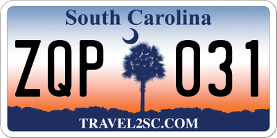 SC license plate ZQP031