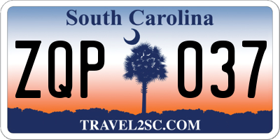 SC license plate ZQP037