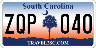 SC license plate ZQP040